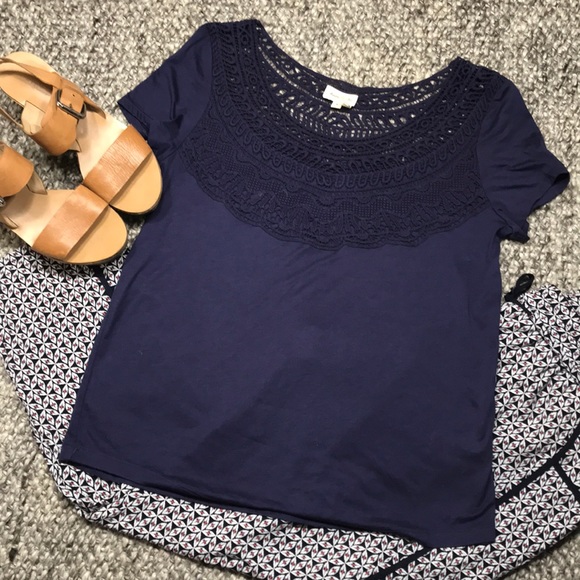 Anthropologie Tops - Anthropologie Medow Rue Navy Shirt
